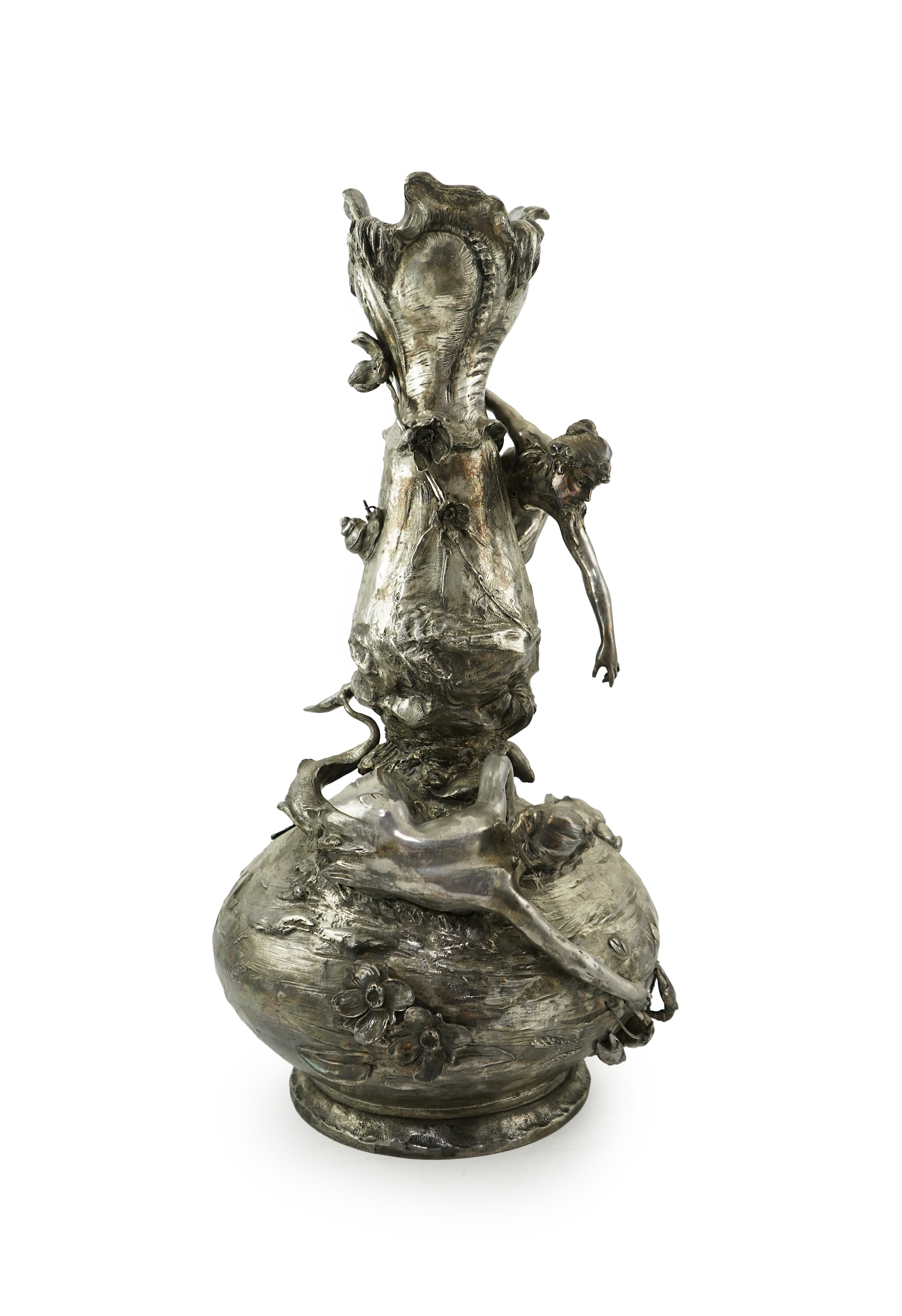 Attributed to Karel Opatrny (Czech, 1881-1961) and Ignaz Mansch (Austrian, 1867-1925): An impressive Art Nouveau 'Mermaid Pool' vase